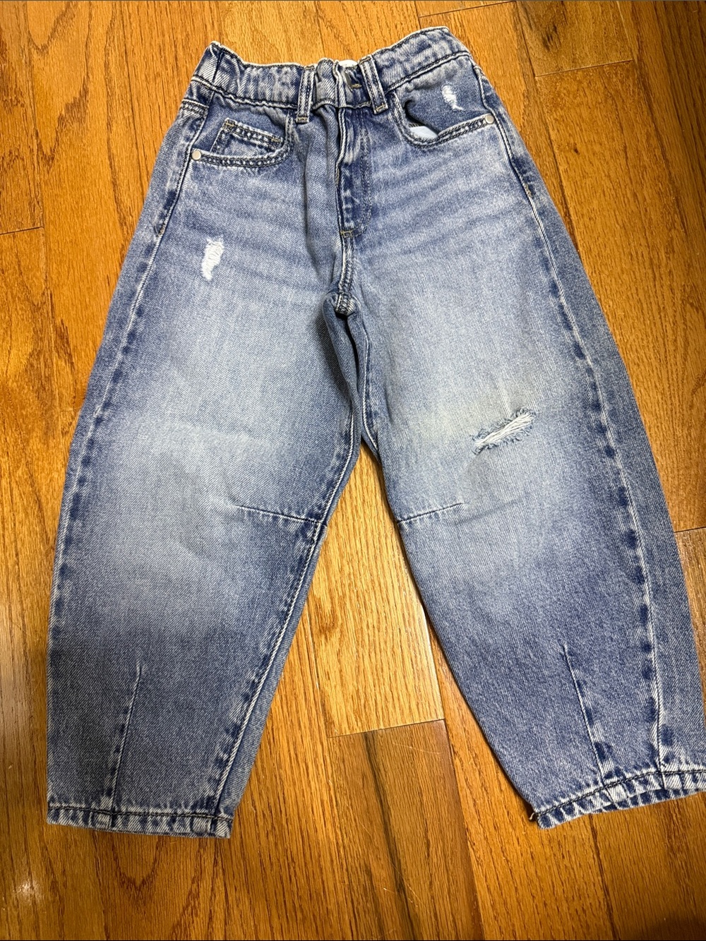 Casual Light Blue Distressed ballon style Kid’s jeans